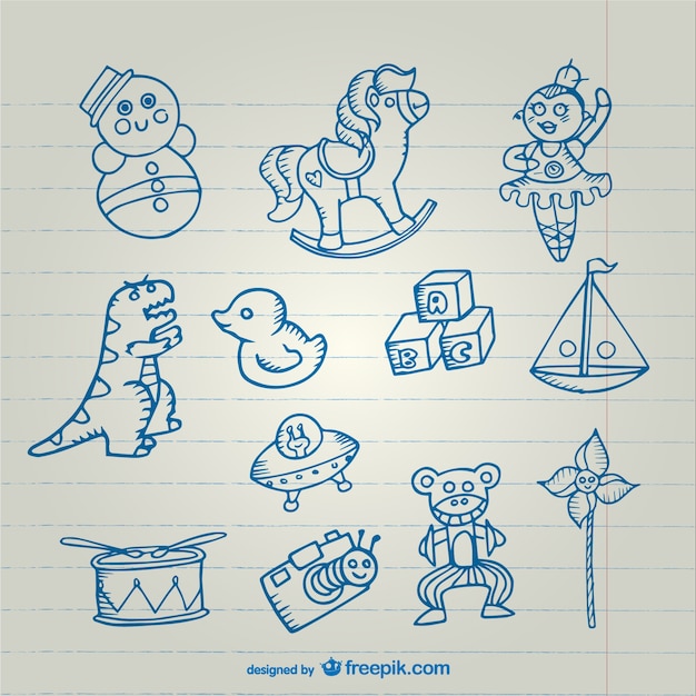 Toys drawings collection Vector | Free Download