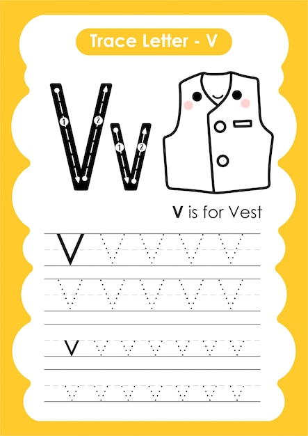 Letter V Tracing Worksheet