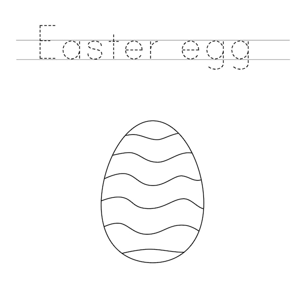 Premium Vector | Trace the letters and color easter egg. handwriting ...