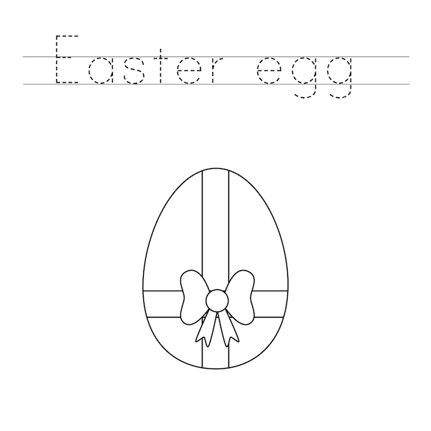 Premium Vector | Trace the letters and color easter egg handwriting ...