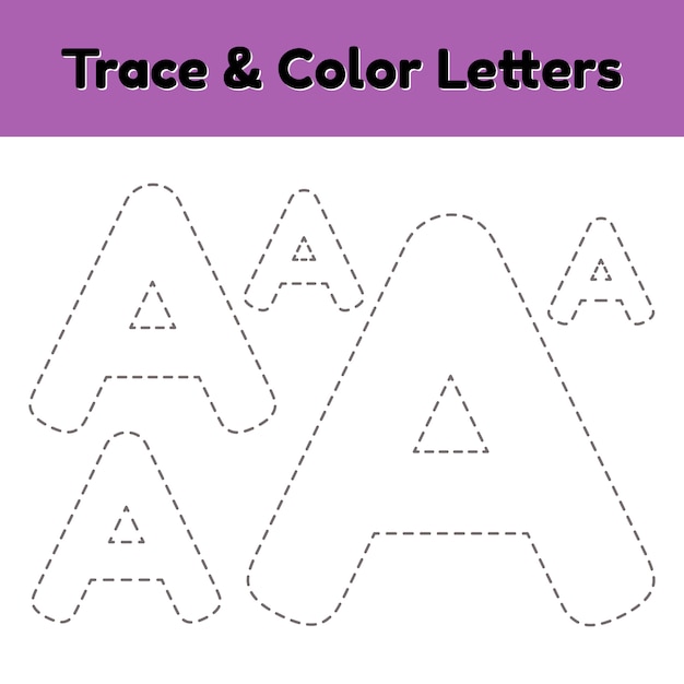 Trace line letter for kindergarten and preshool kids | Premium Vector