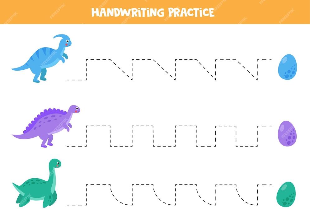 Premium Vector | Trace the lines activity page with cute dinosaurs and ...