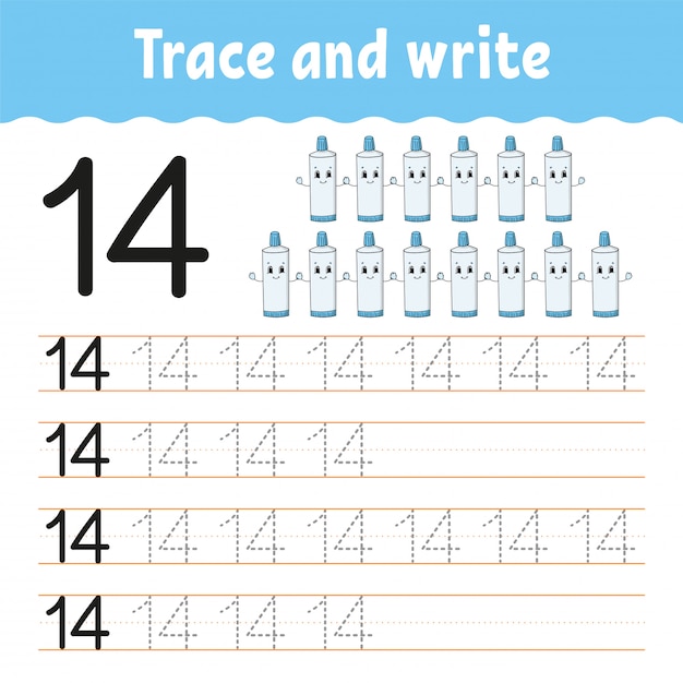 premium-vector-trace-and-write-number-14-handwriting-practice-learning-numbers-for-kids