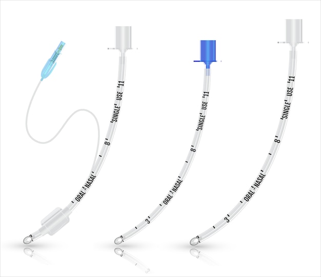 Premium Vector | Tracheal - endotracheal - intubation - tube. vector ...