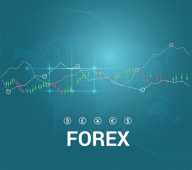 Trading and map world abstract financial chart Premium Vector