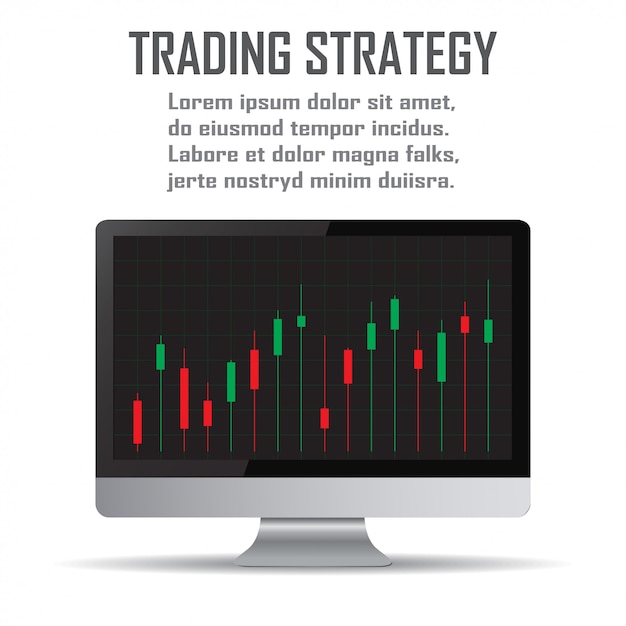 Trading strategy. investment strategies and online trading line art concept Premium Vector