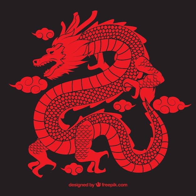 Chinese Dragon Silhouette Vector Chinese Vector Dragon Vector Images