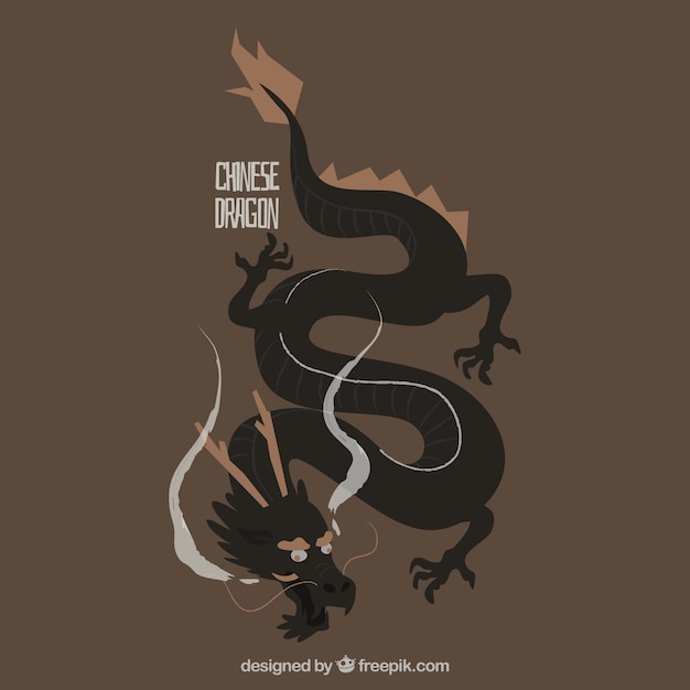 Traditional chinese dragon with silhouette
design