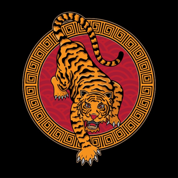 Premium Vector | Traditional chinese tiger