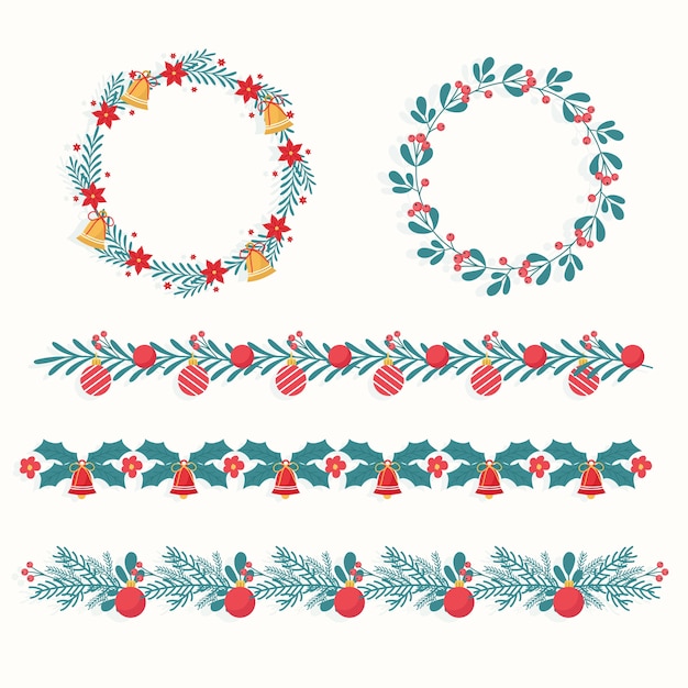 Download Traditional christmas frames and borders Vector | Free ...