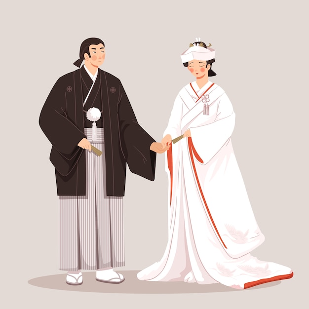 Traditional clothes with woman and man | Free Vector