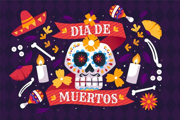 Free Vector | Traditional dia de muertos background