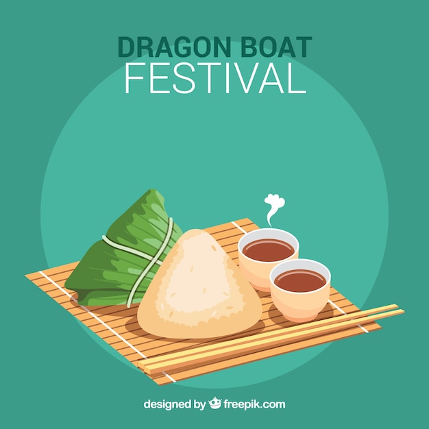 Traditional dragon boat festival meal
background
