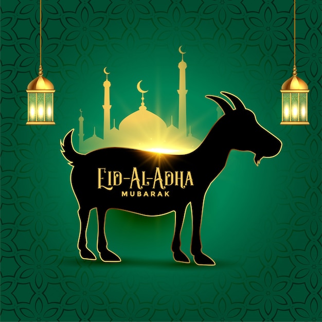 Traditional islamic eid al adha festival greeting card ...