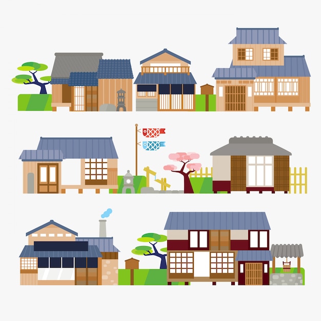 Traditional japanese house | Premium Vector