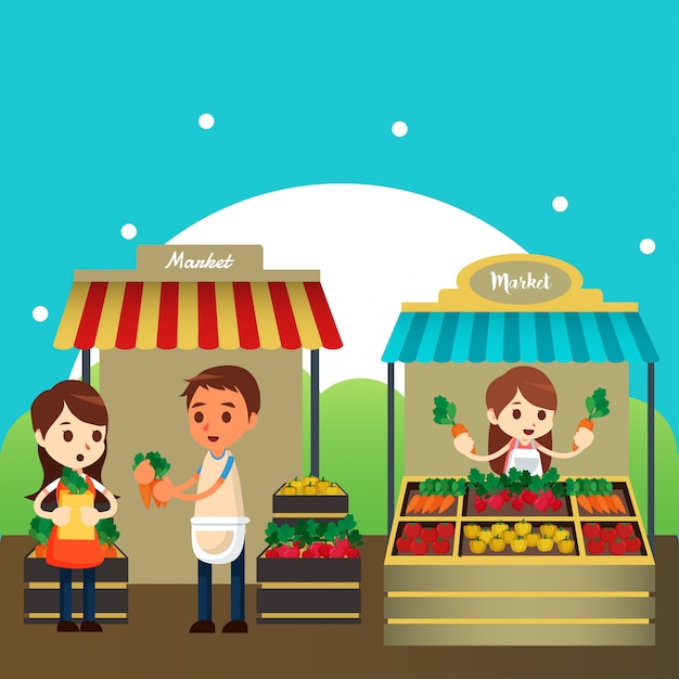 Traditional market illustration | Premium Vector