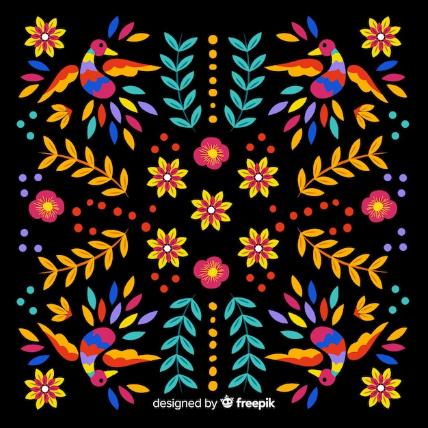 Free Vector | Traditional mexican embroidery background