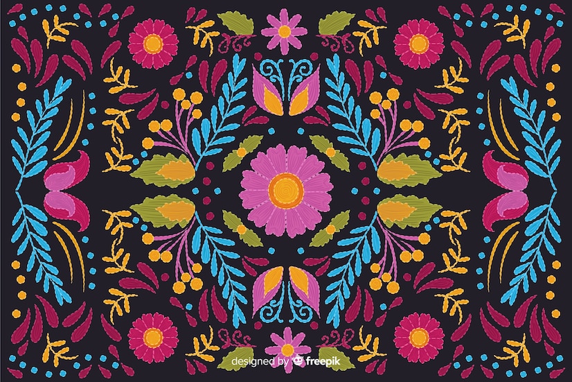 Free Vector | Traditional mexican embroidery background