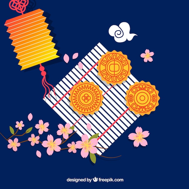 Traditional mid autumn festival's moon cake Vector | Free Download