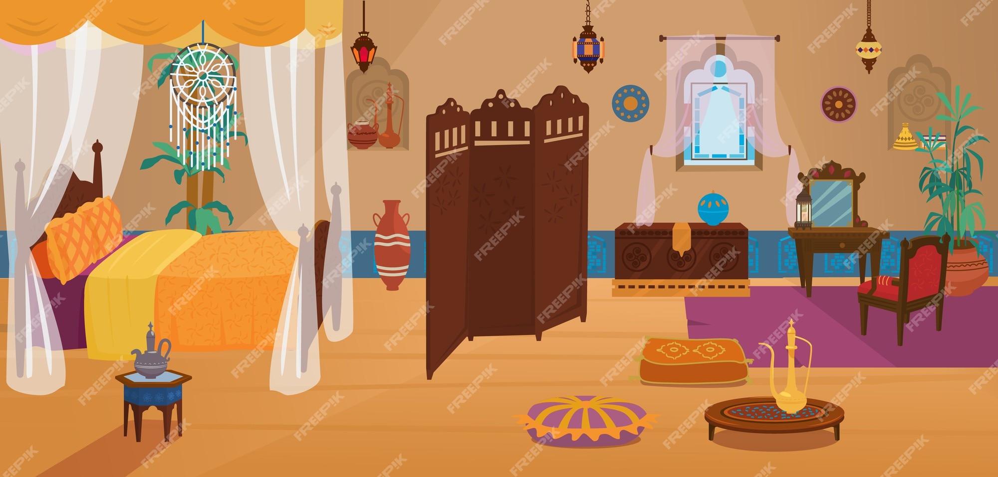 premium-vector-traditional-middle-eastern-bedroom-with-furniture-and