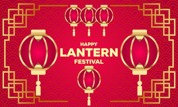 Premium Vector | Traditional red lanterns festival with red background