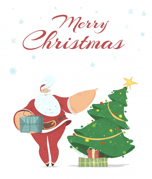 Premium Vector | Traditional seasonal greeting card merry christmas