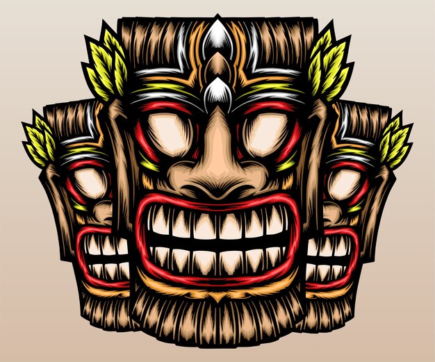 Premium Vector | Traditional tiki mask.