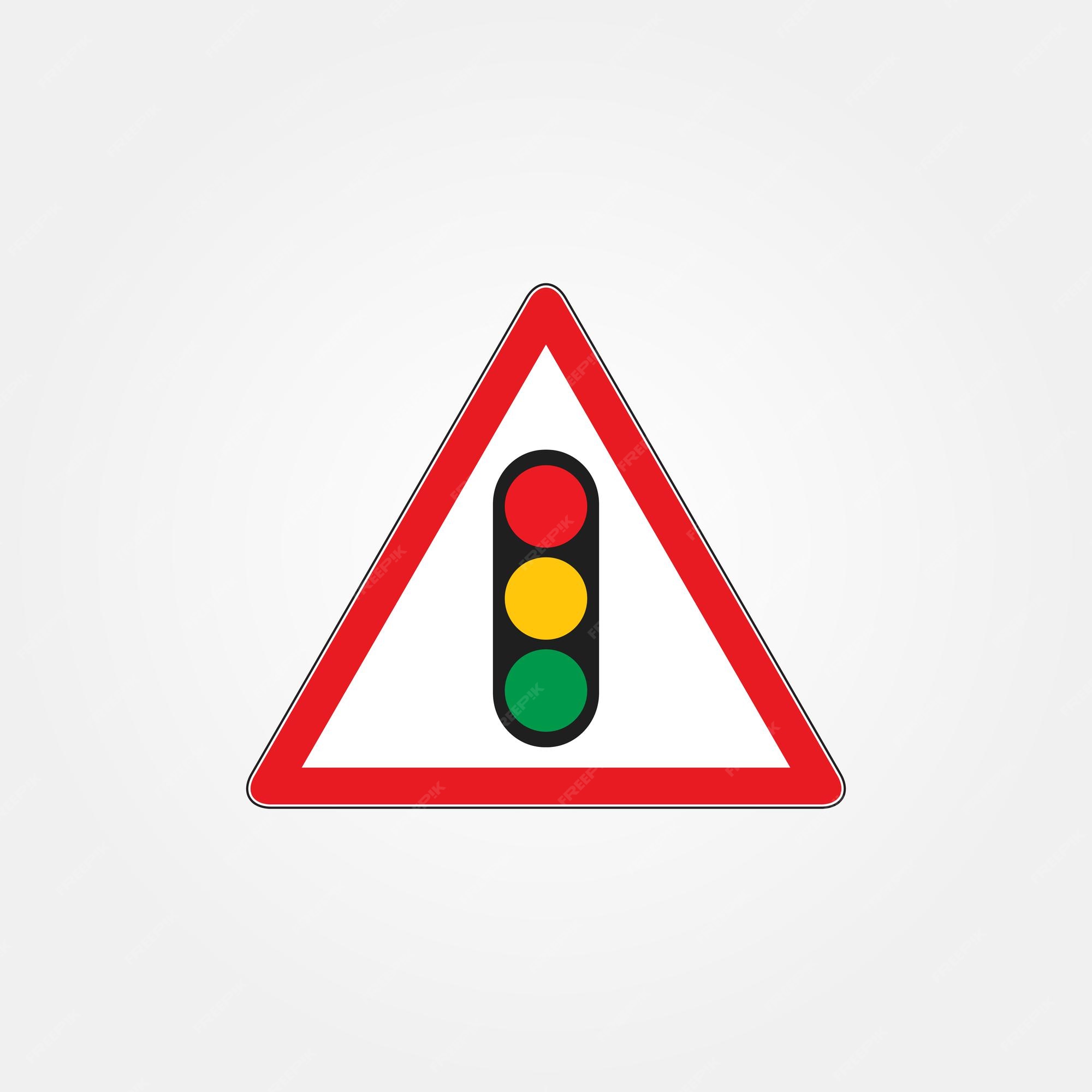 Premium Vector | Traffic light icon vector on red triangle sign.