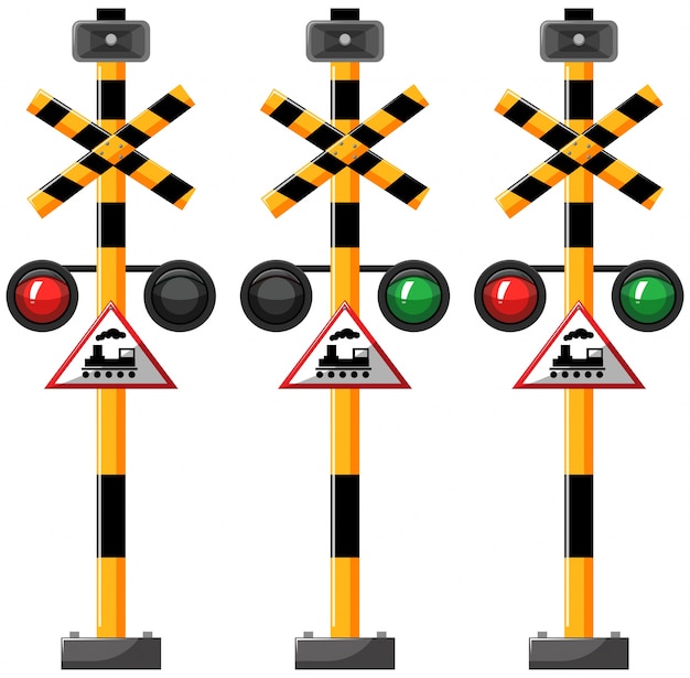 Premium Vector | Traffic lights for train illustration