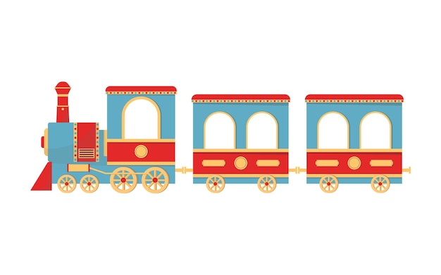 Premium Vector | Train - amusement park element isolated on white ...