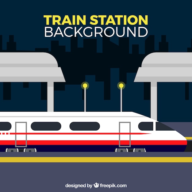 Train station background with modern
train