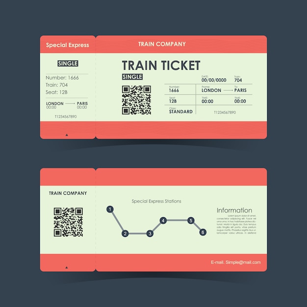 Premium Vector Train Ticket Illustration