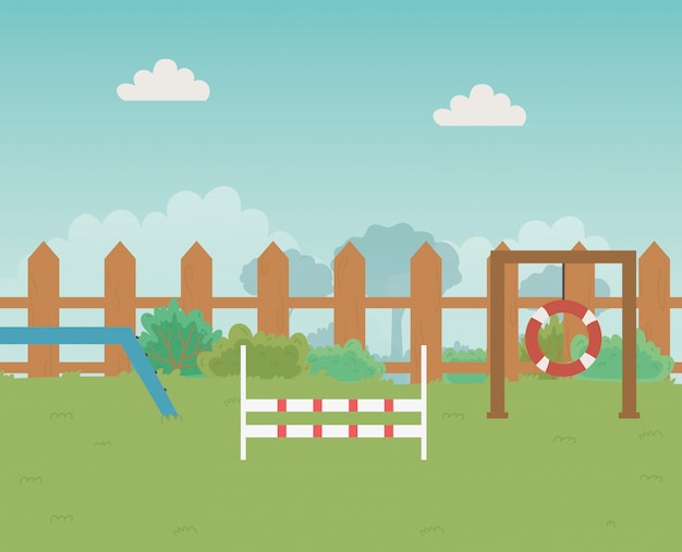 Free Vector | Training park for dogs design