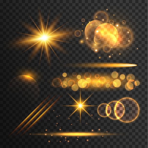 Transparent lens flare and light effects collection Vector ...