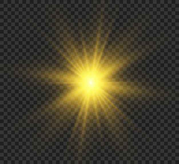 Premium Vector | Transparent light effect, bright sun glow with bright ...