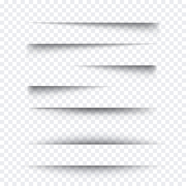 透明なリアルな紙の影効果セット Webバナー 広告とプロモーションメッセージの背景に分離された要素 あなたのデザイン テンプレート サイトのイラスト プレミアムベクター