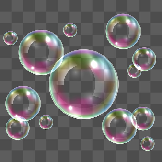 Download Transparent soap bubbles | Premium Vector