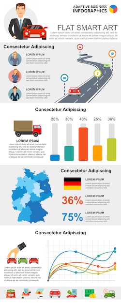 Transportation or statistics concept
infographic charts set