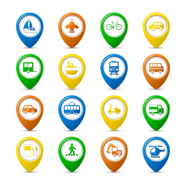Download Free Transportation Vehicles Navigation Pins Set Of Car Truck Bus Use our free logo maker to create a logo and build your brand. Put your logo on business cards, promotional products, or your website for brand visibility.