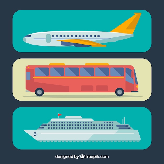 Premium Vector | Transports in flat design