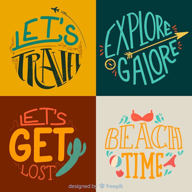 Free Vector | Travel badge collection calligraphic style