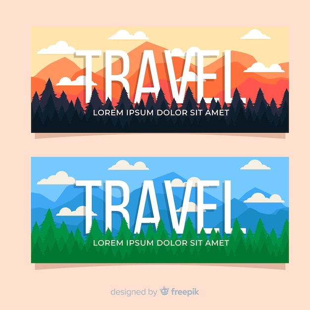 travel banner free vector