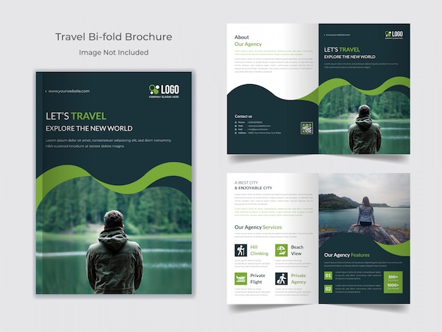 Premium Vector | Travel Bifold Brochure Template