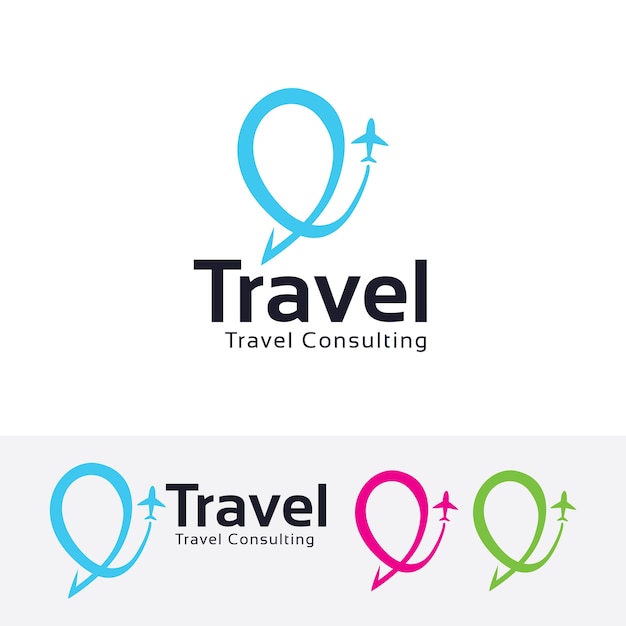 Premium Vector | Travel consult logo template