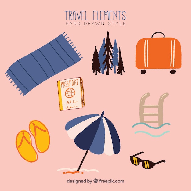 free-vector-travel-elements-collection