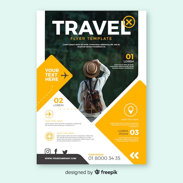 Free Vector Travel flyer template