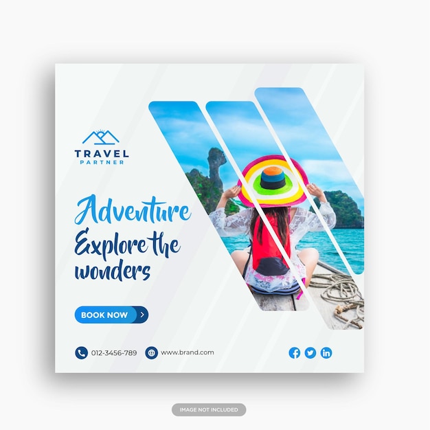 Premium Vector | Travel holiday for social media instagram post banner ...