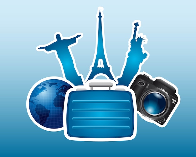 travel icon blue