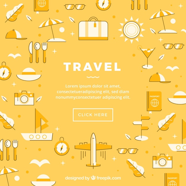 Free Vector | Travel icons background