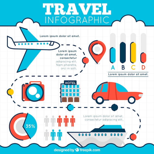 Download Vector - Travel infographics with graphics - Vectorpicker